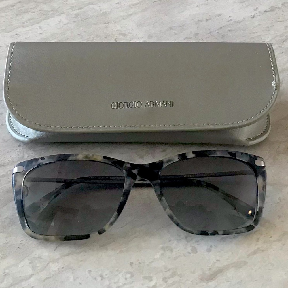 Giorgio Armani Gray Havana Silver Sunglasses